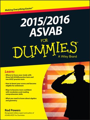 cover image of 2015 / 2016 ASVAB For Dummies
